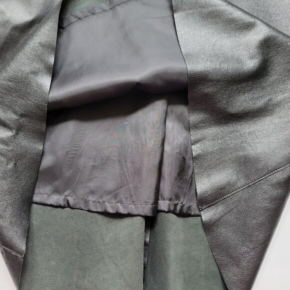 DKNY WOMENS LEATHER SKIRT HI LOW HEM SIZE 6 - Picture 4 of 13